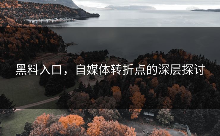 黑料入口,自媒体转折点的深层探讨 黑料入口,自媒体转折点的深层探讨