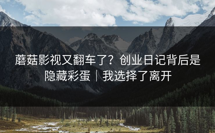 蘑菇影视又翻车了?创业日记背后是隐藏彩蛋|我选择了离开 蘑菇影视又翻车了?创业日记背后是隐藏彩蛋|我选择了离开